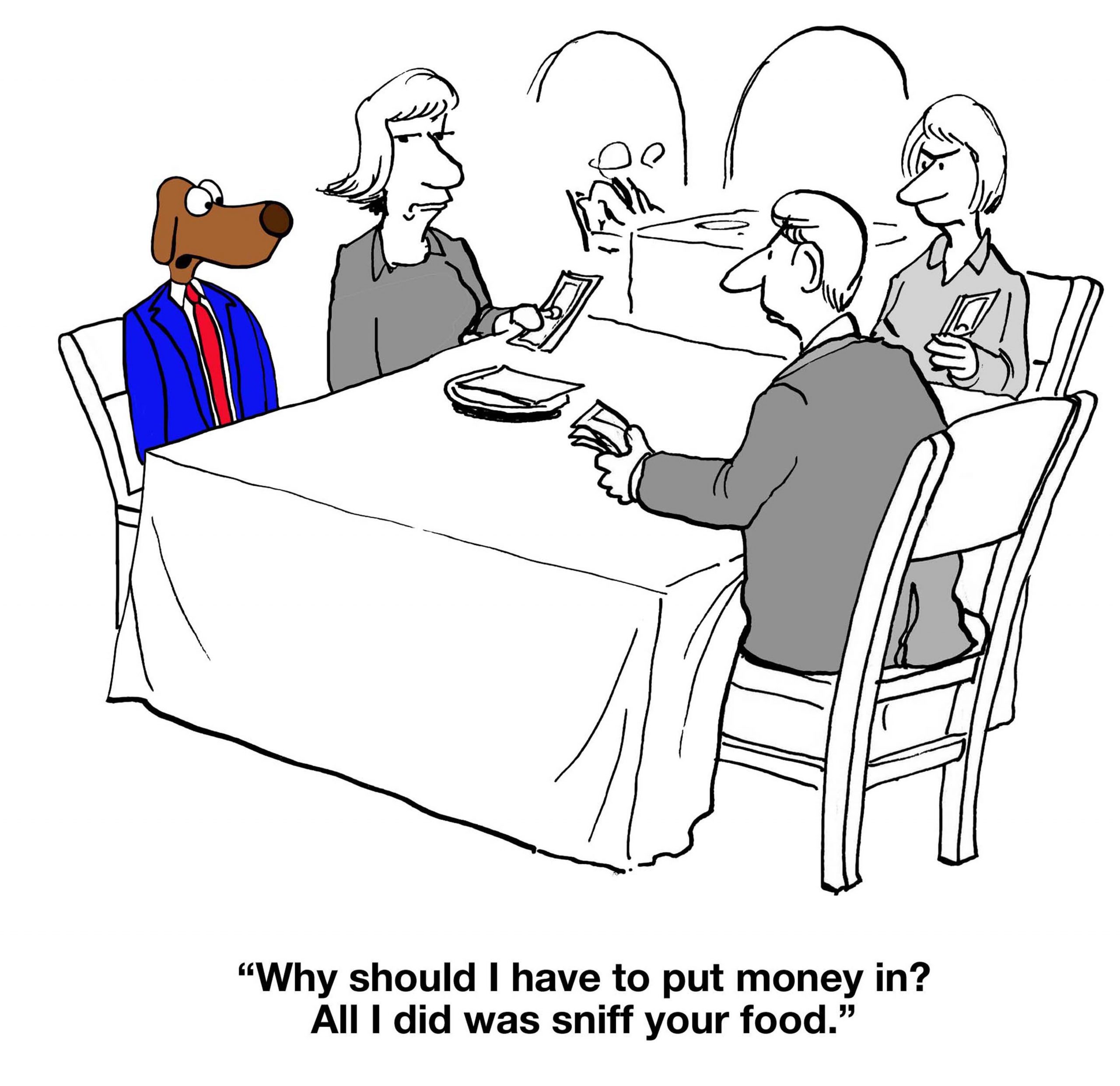 Dog cartoon restaurant 