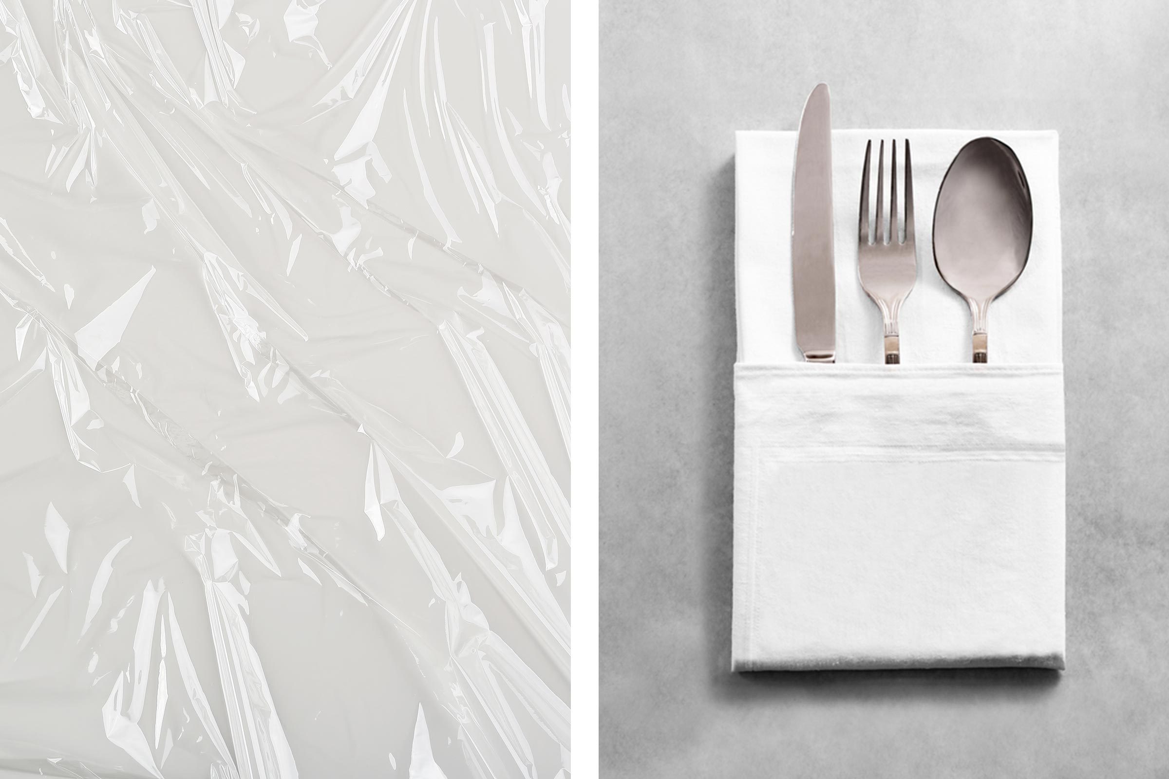 plastic wrap silverware