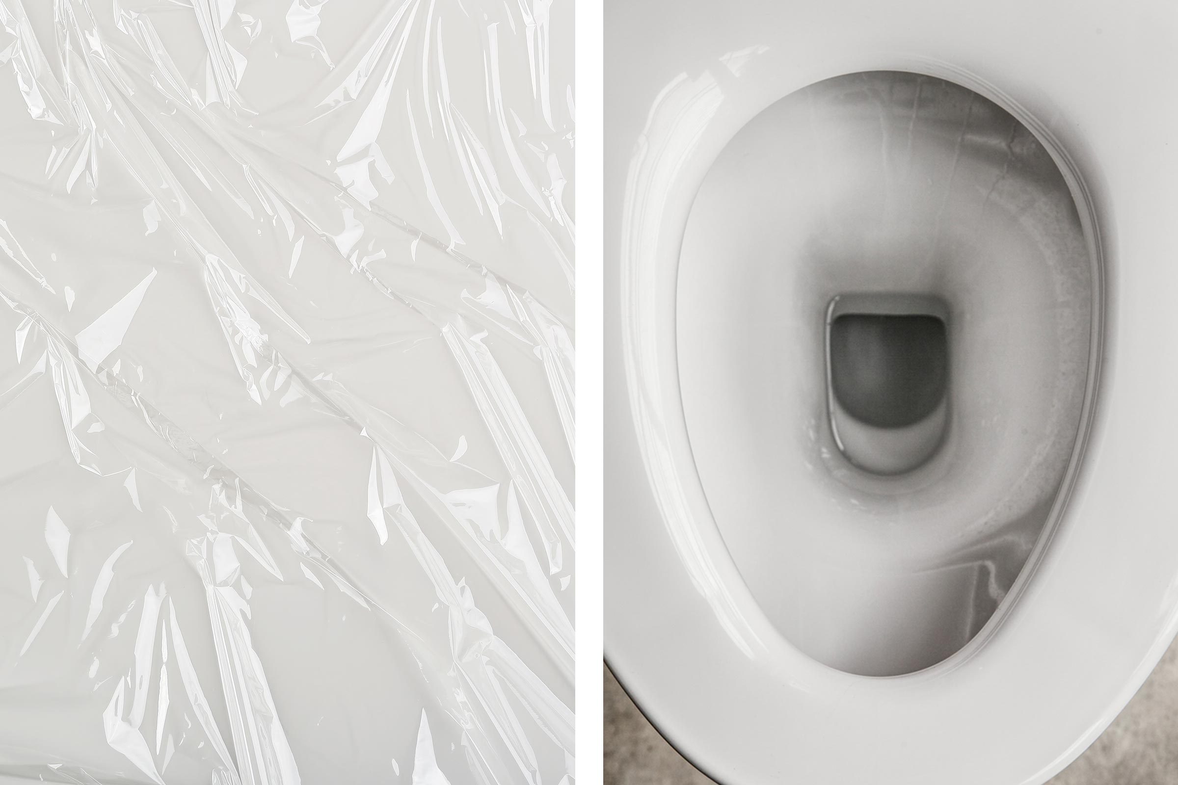 plastic wrap toilet