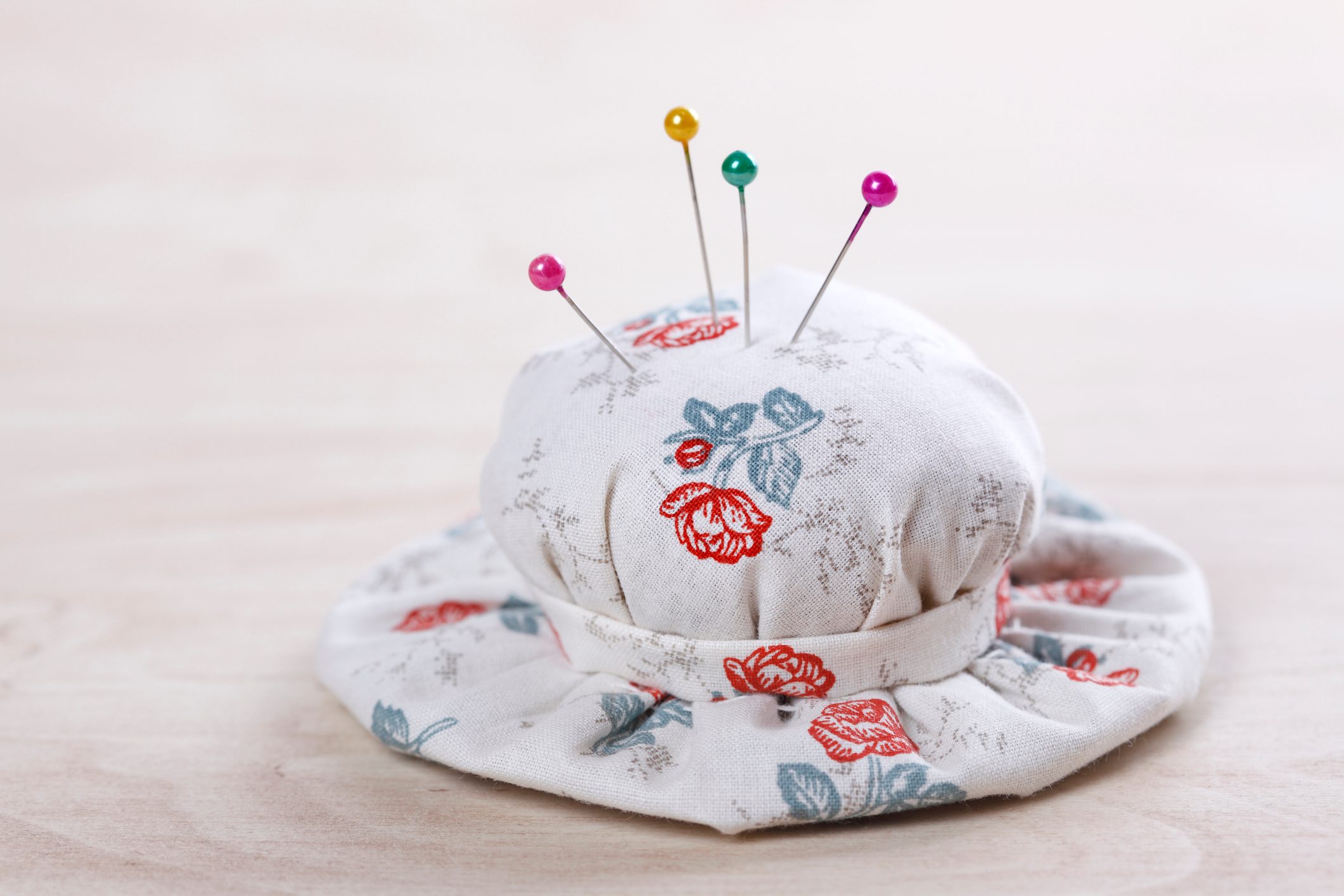 Pincushion with pins