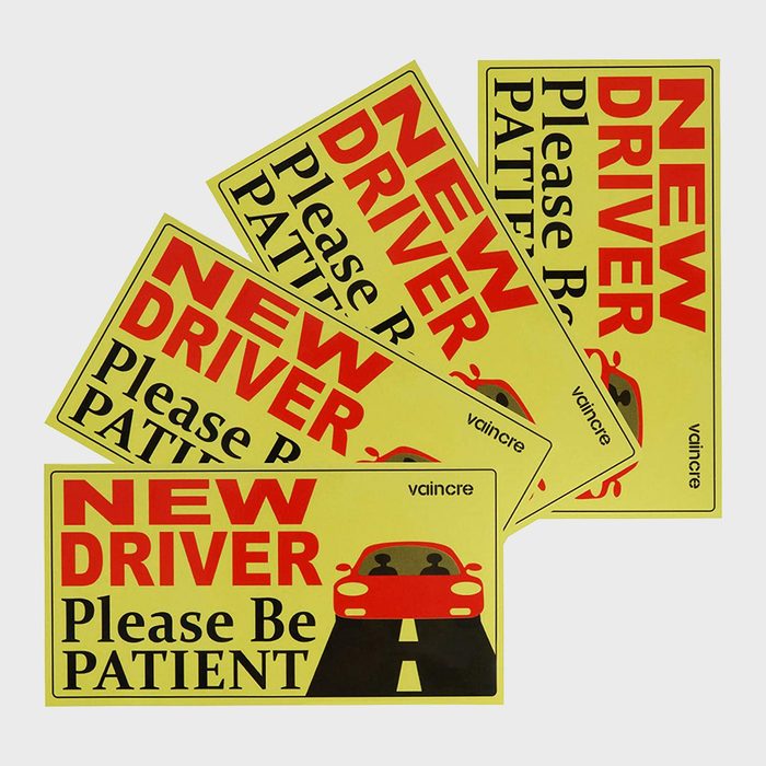 Yellow signs showing red text 