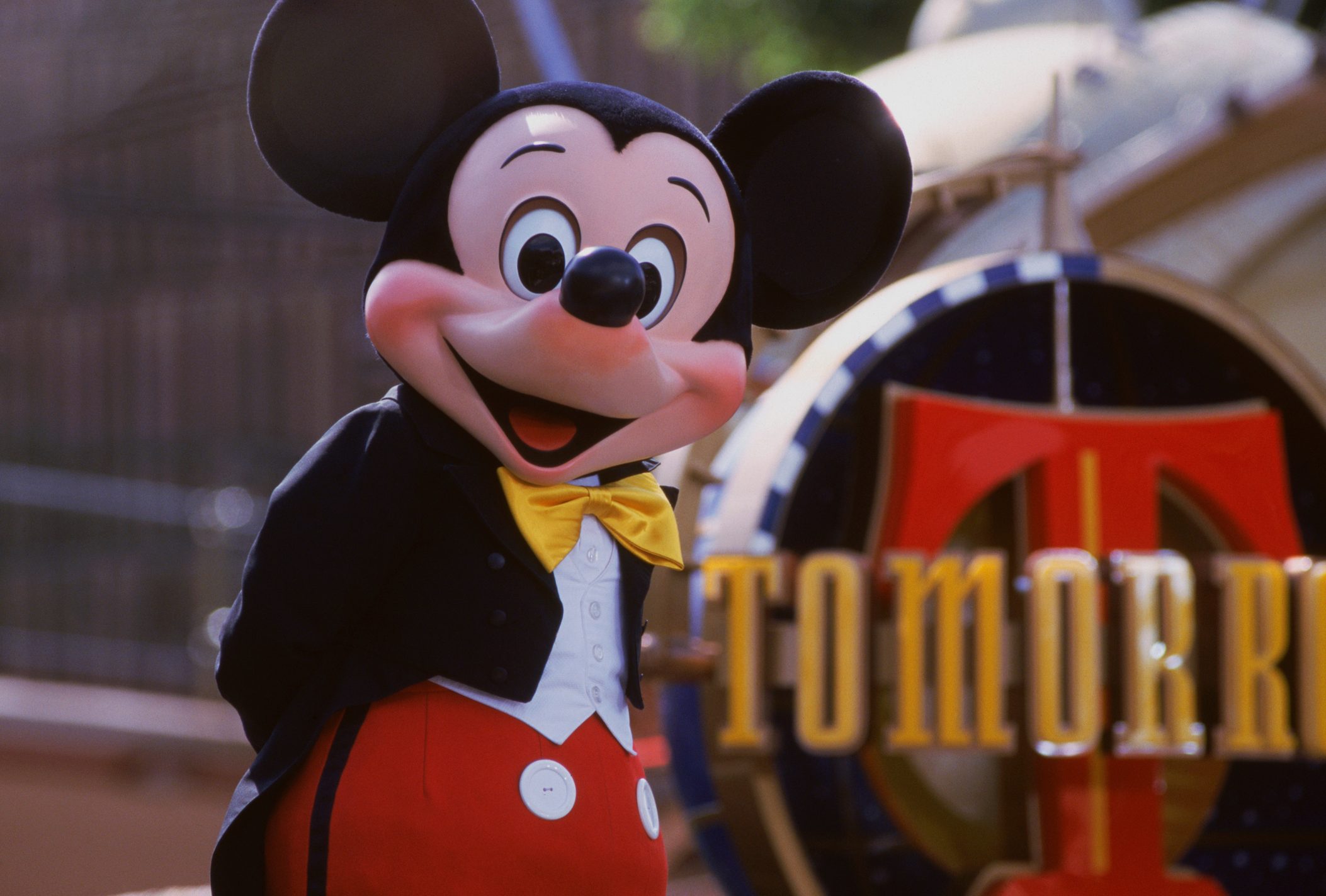 Person Wearing Mickey Mouse Costume at Disneyland Theme Park